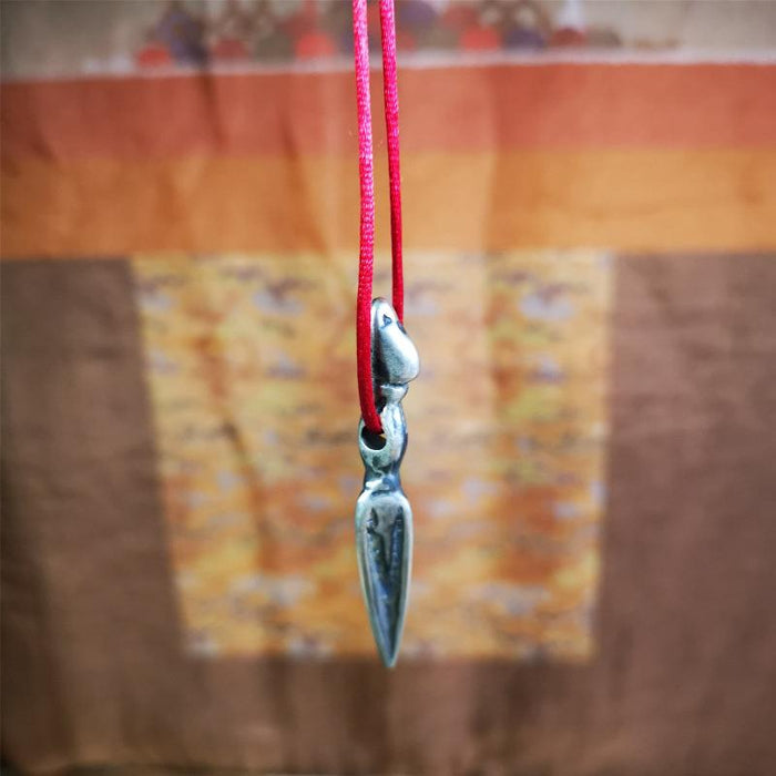 Phurba Pendant- 1.85" - Tibetan Buddhist art, detailed view
