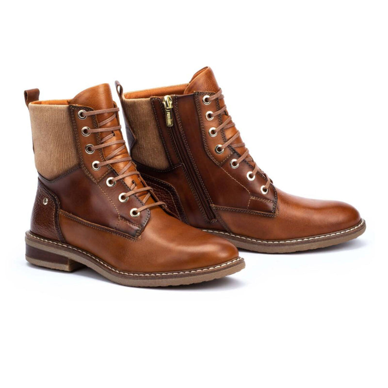 Pikolinos Aldaya W8J-8966C1 Ankle Boot (Women) - Brandy Leather/Textile Boots - Fashion - Mid Boot - The Heel Shoe Fitters