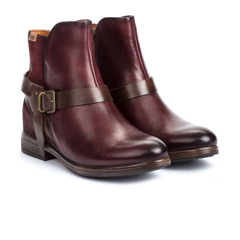 Pikolinos Ordino W8M-8919 Ankle Boot (Women) - Garnet Leather Boots - Fashion - Ankle Boot - The Heel Shoe Fitters