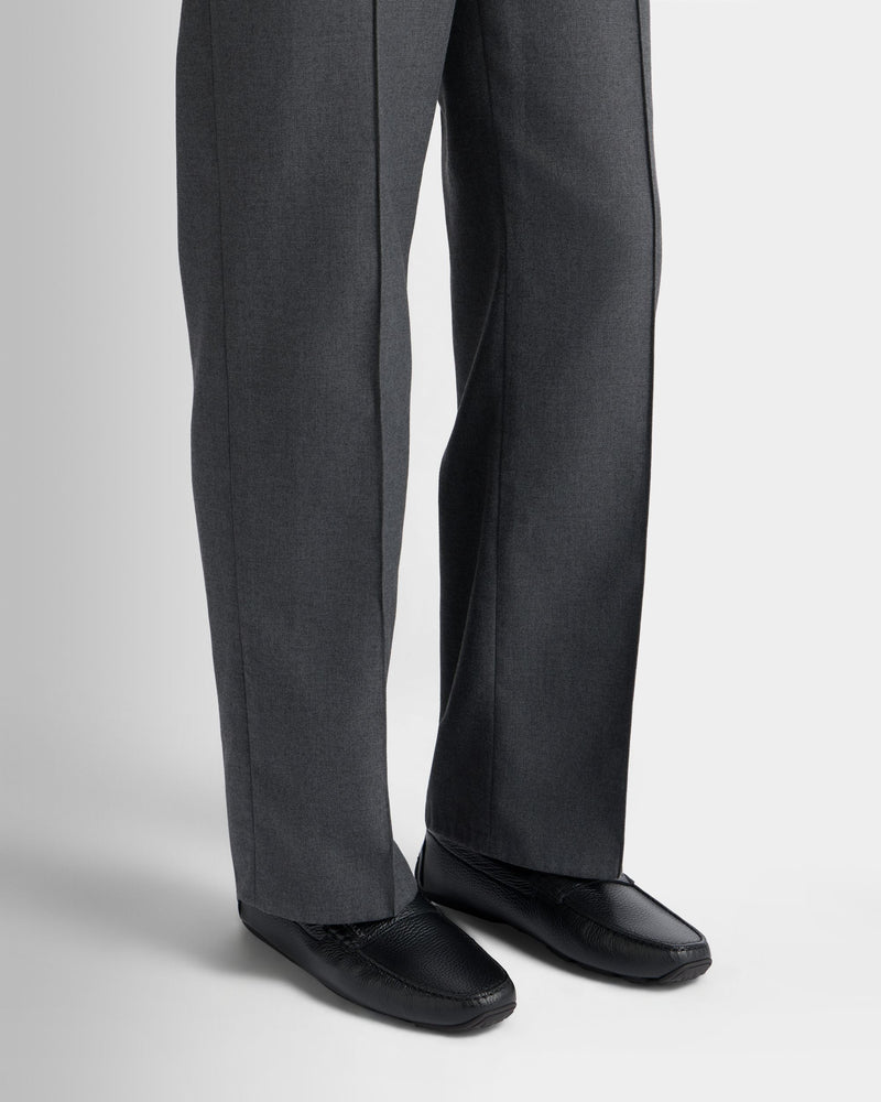 Pilot Driver in Black Grained Leather