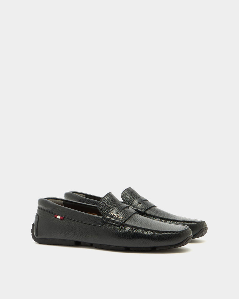 Pilot Driver in Black Grained Leather