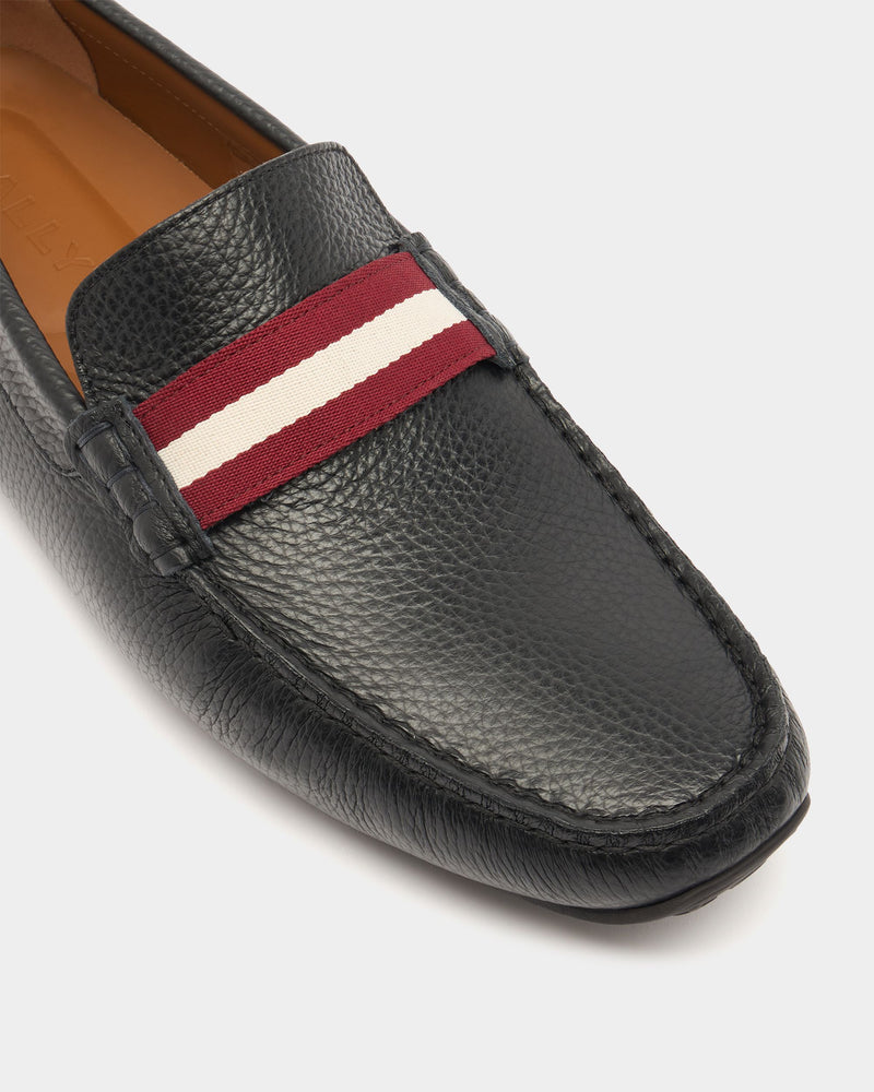Pilot Driver in Black Grained Leather
