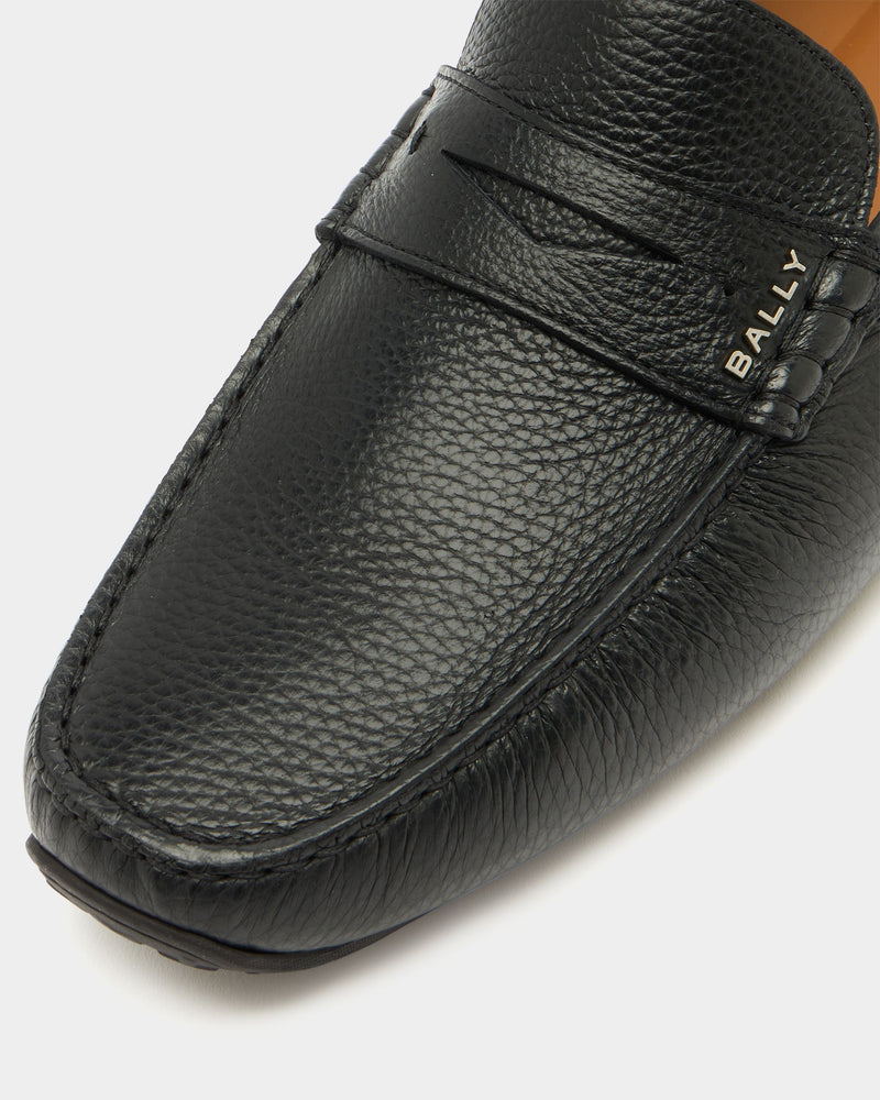 Pilot Driver in Black Grained Leather