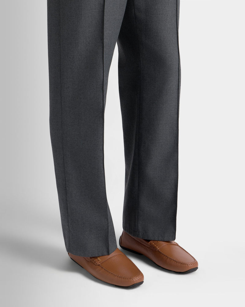 Pilot Driver in Brown Grained Leather