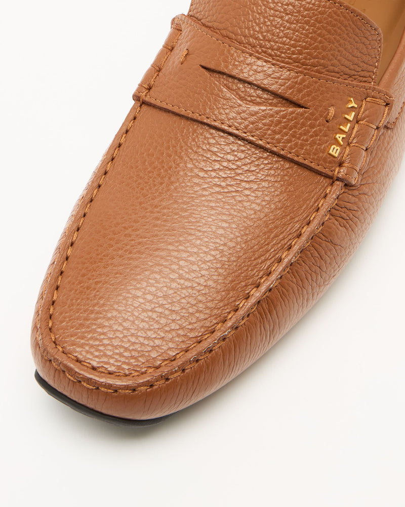 Pilot Driver in Brown Grained Leather
