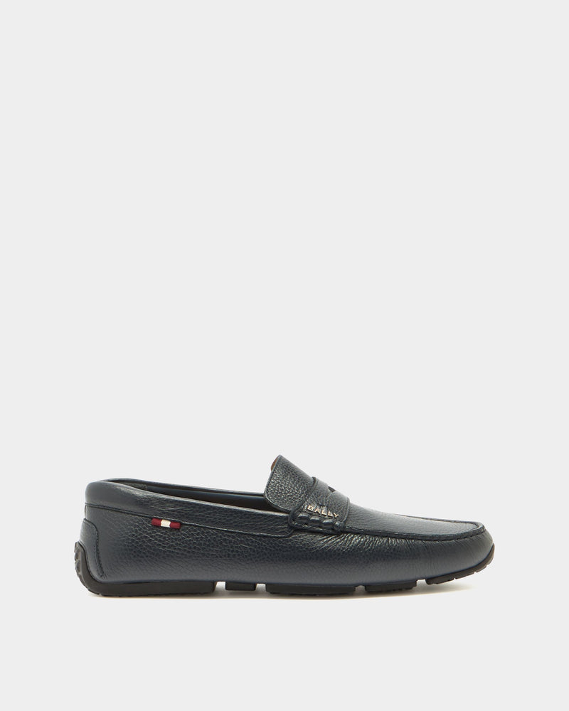 Pilot Driver in Navy Blue Grained Leather
