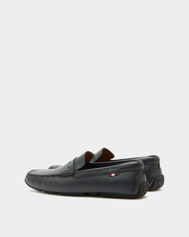 Pilot Driver in Navy Blue Grained Leather