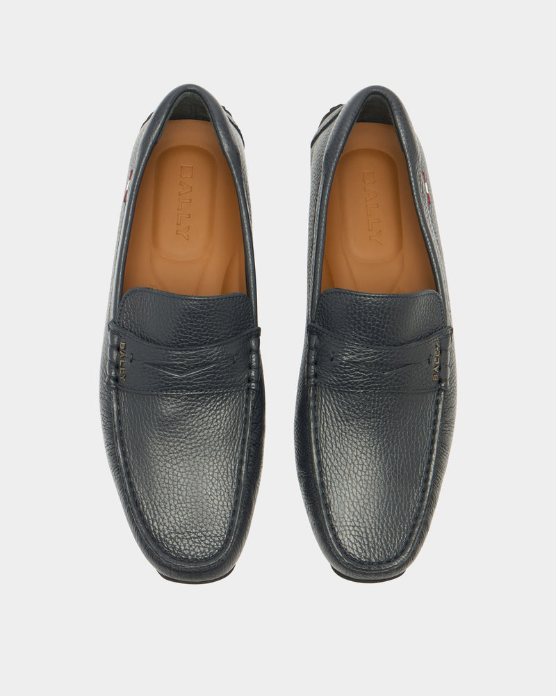 Pilot Driver in Navy Blue Grained Leather