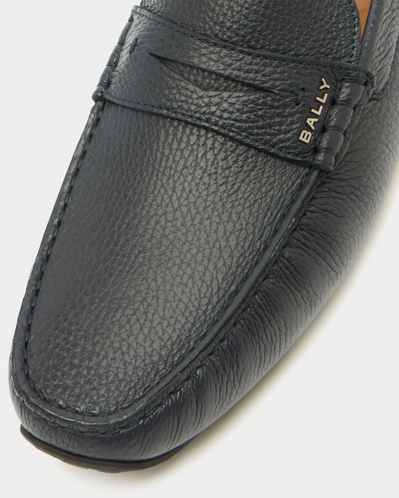 Pilot Driver in Navy Blue Grained Leather