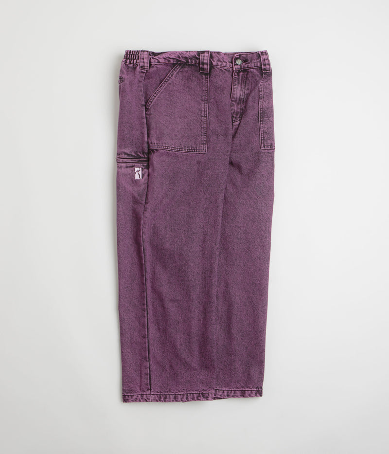 Poetic Collective Painter Pants in Purple Acid Wash Denim