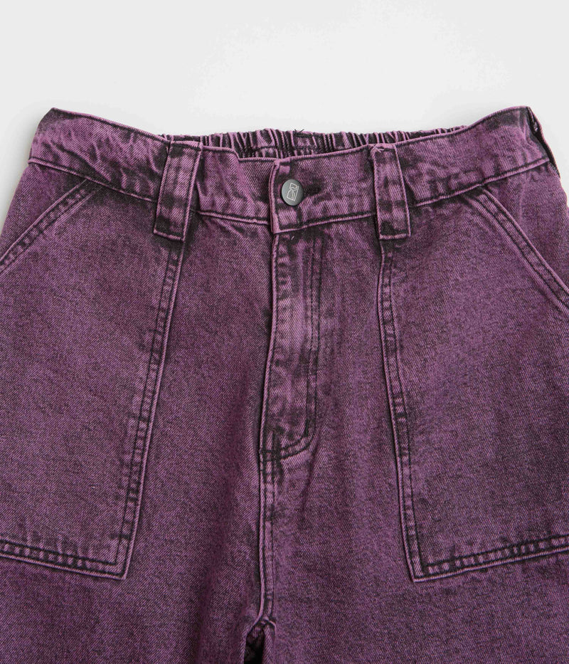 Poetic Collective Painter Pants in Purple Acid Wash Denim