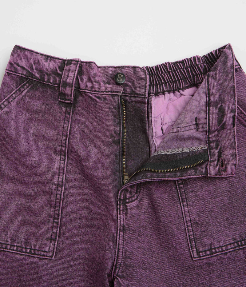 Poetic Collective Painter Pants in Purple Acid Wash Denim