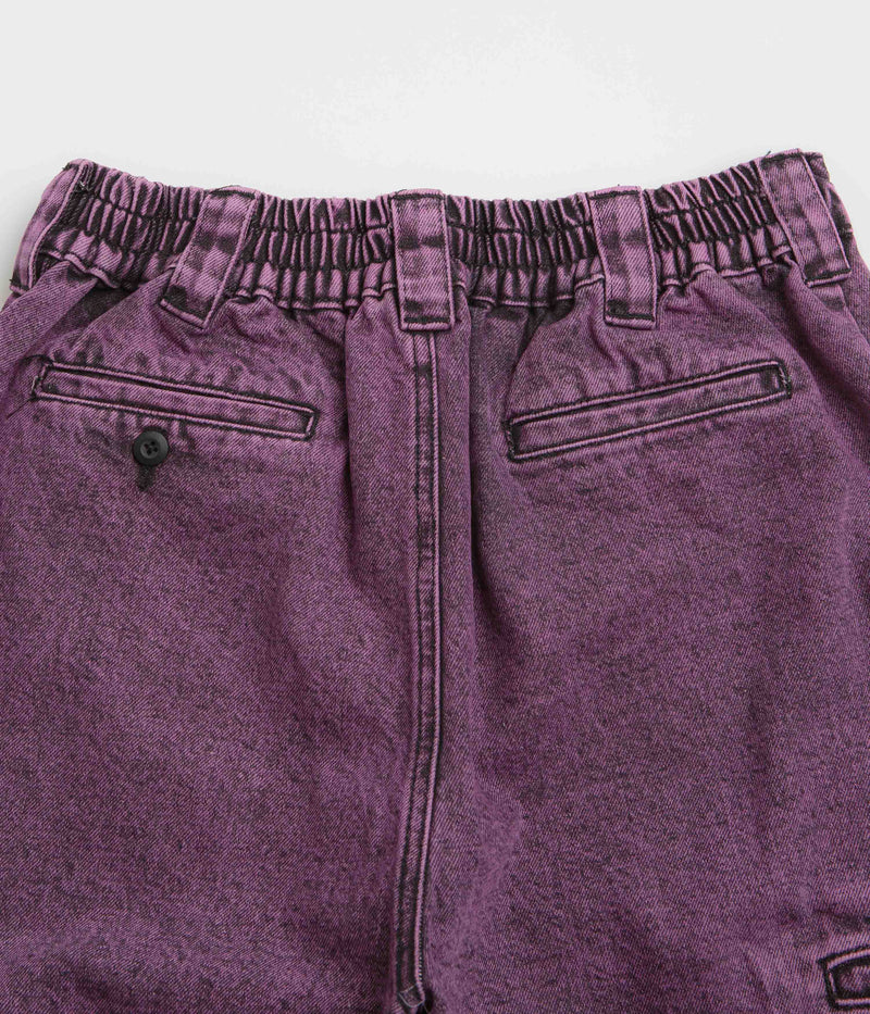 Poetic Collective Painter Pants in Purple Acid Wash Denim