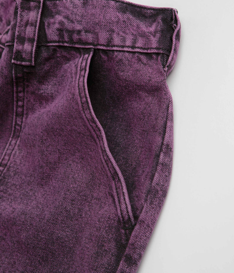 Poetic Collective Painter Pants in Purple Acid Wash Denim
