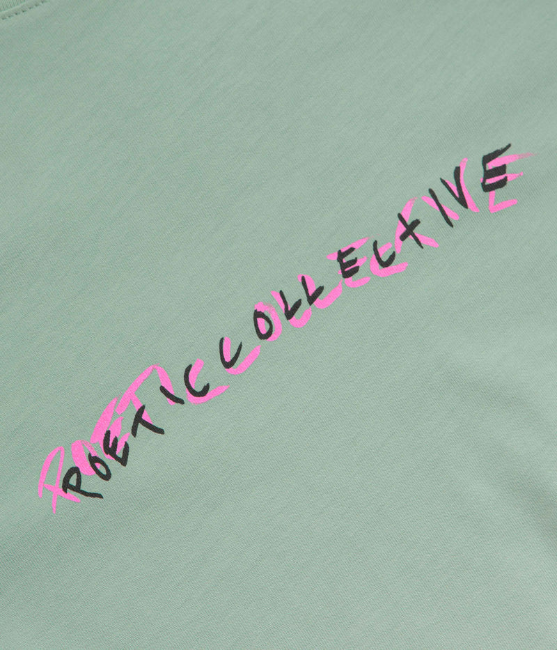 Poetic Collective Tie-Dye T-Shirt in Green and White