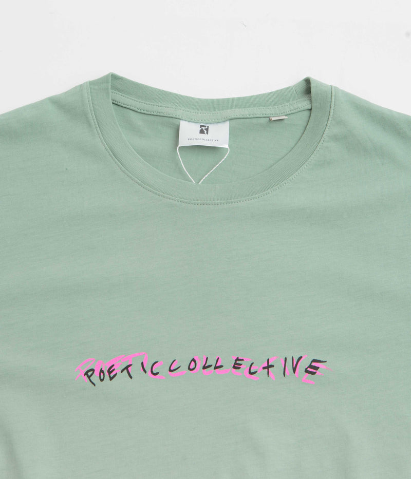 Poetic Collective Tie-Dye T-Shirt in Green and White