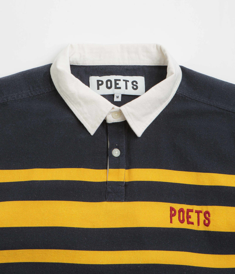 Poets Poets Rugby Shirt in Navy and Yellow