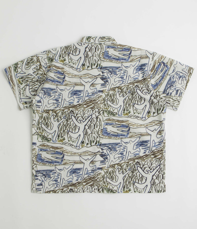 Polar Beach Day Tom Short Sleeve Shirt in Off White