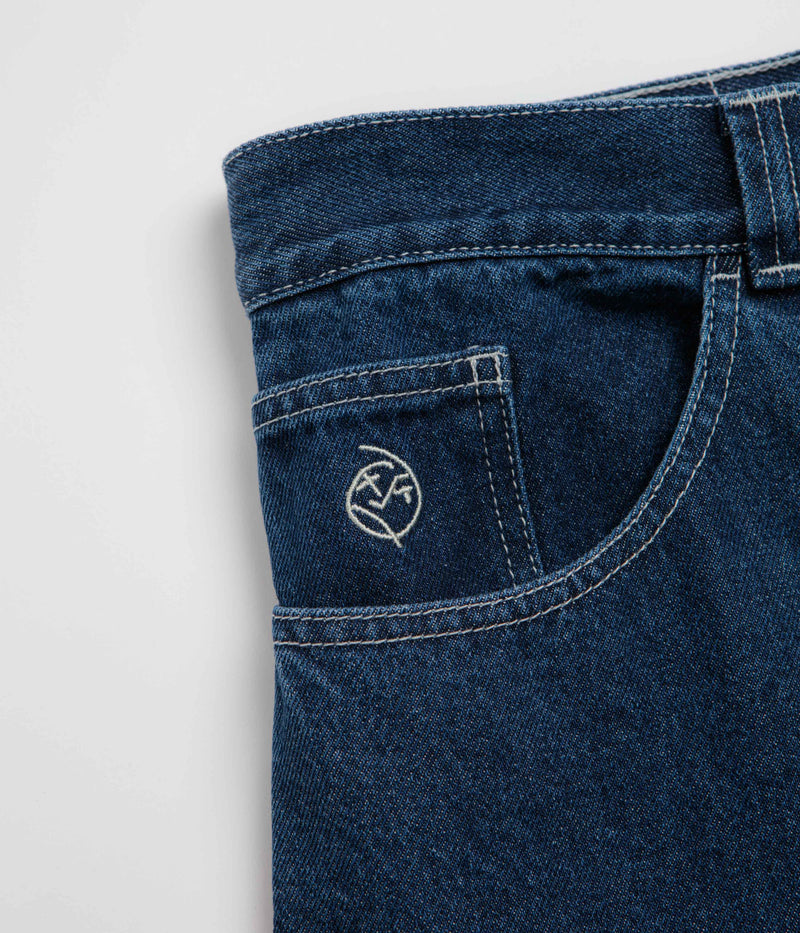Polar Big Boy Jeans in Dark Blue and White Stitching