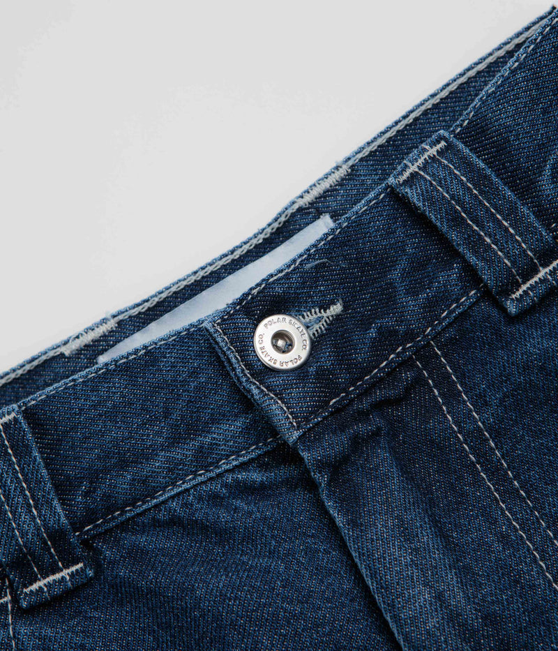 Polar Big Boy Jeans in Dark Blue and White Stitching