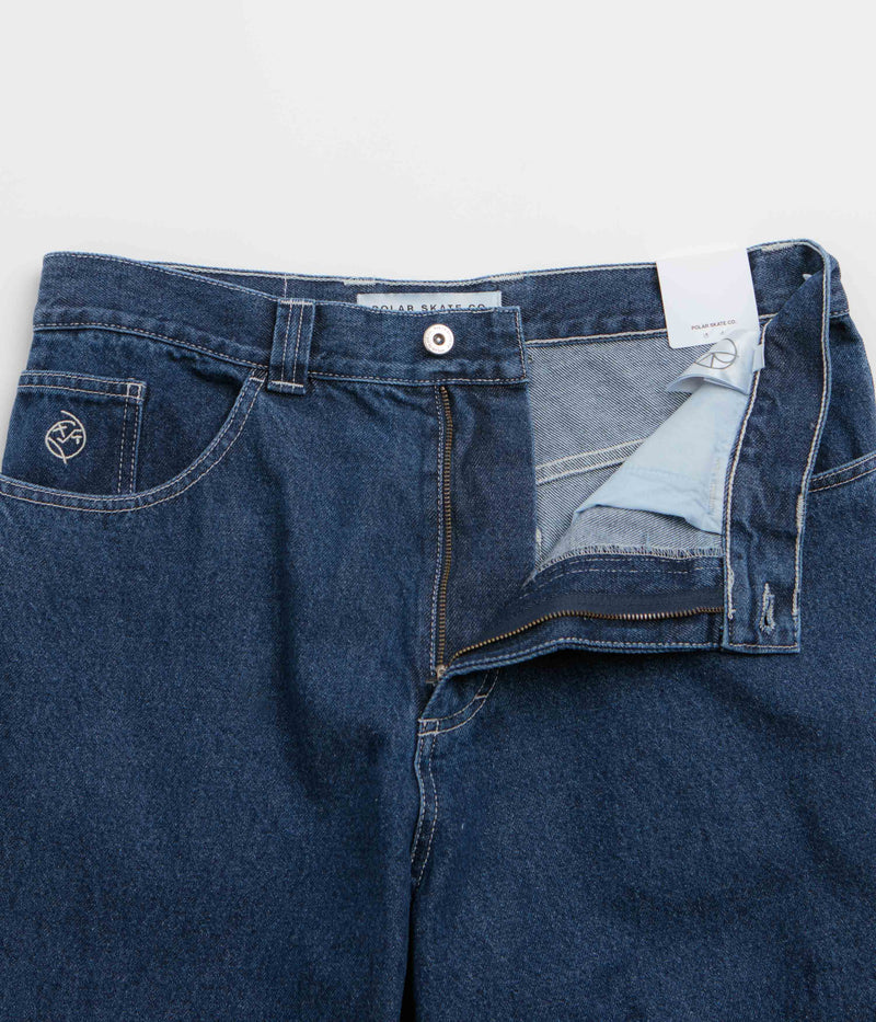 Polar Big Boy Jeans in Dark Blue and White Stitching