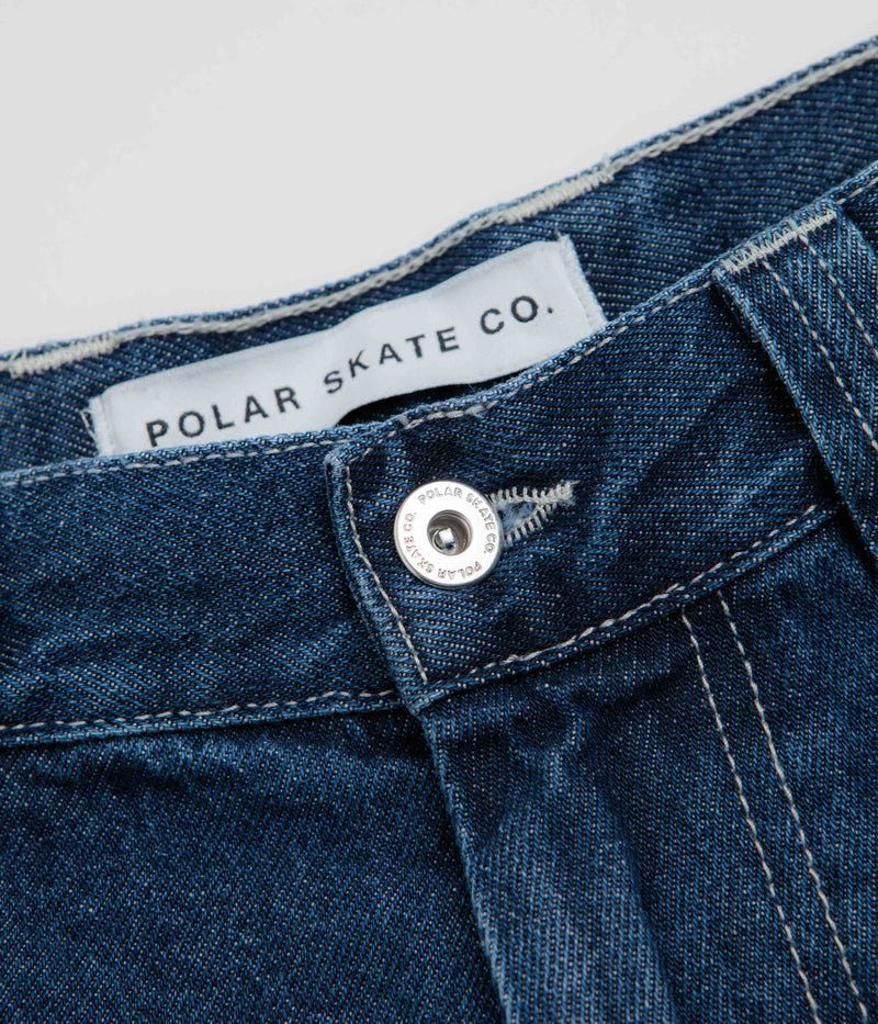 Polar Big Boy Shorts in Dark Blue and White Stitching