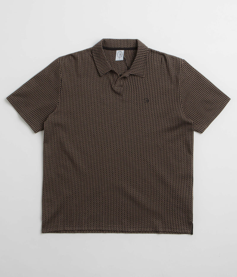 Polar Boucle Serge Polo Shirt in Brass and Black
