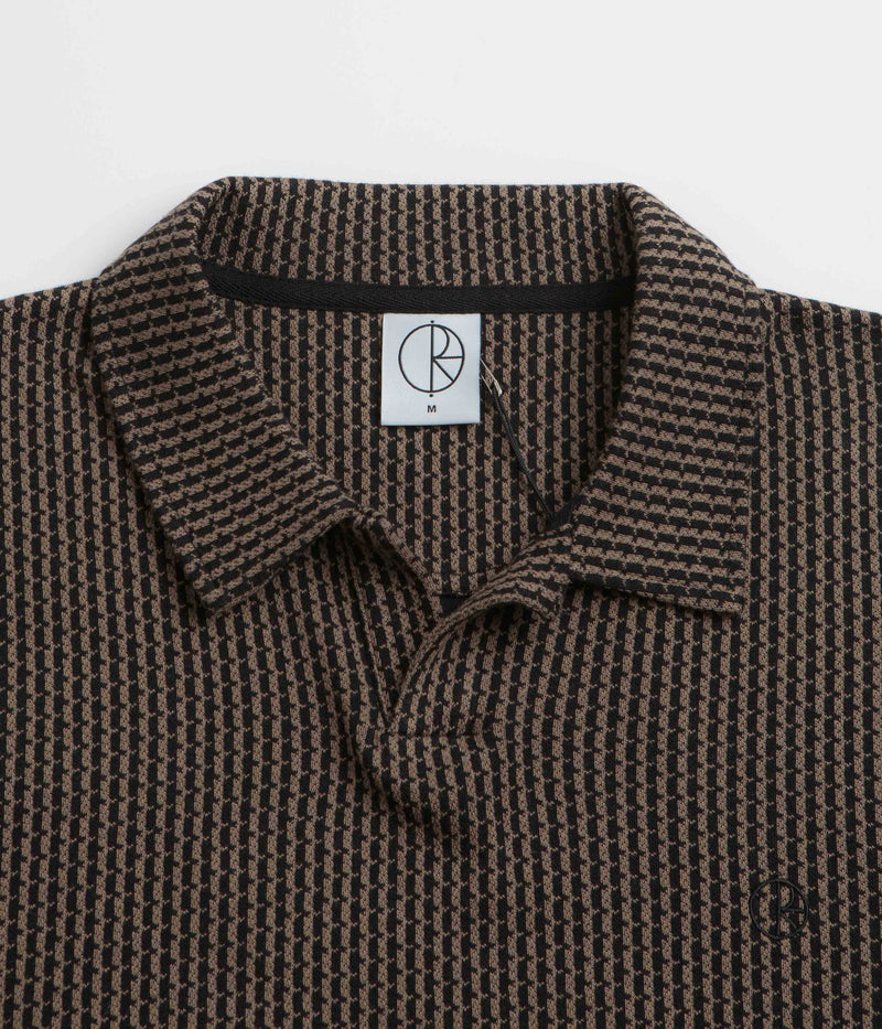 Polar Boucle Serge Polo Shirt in Brass and Black