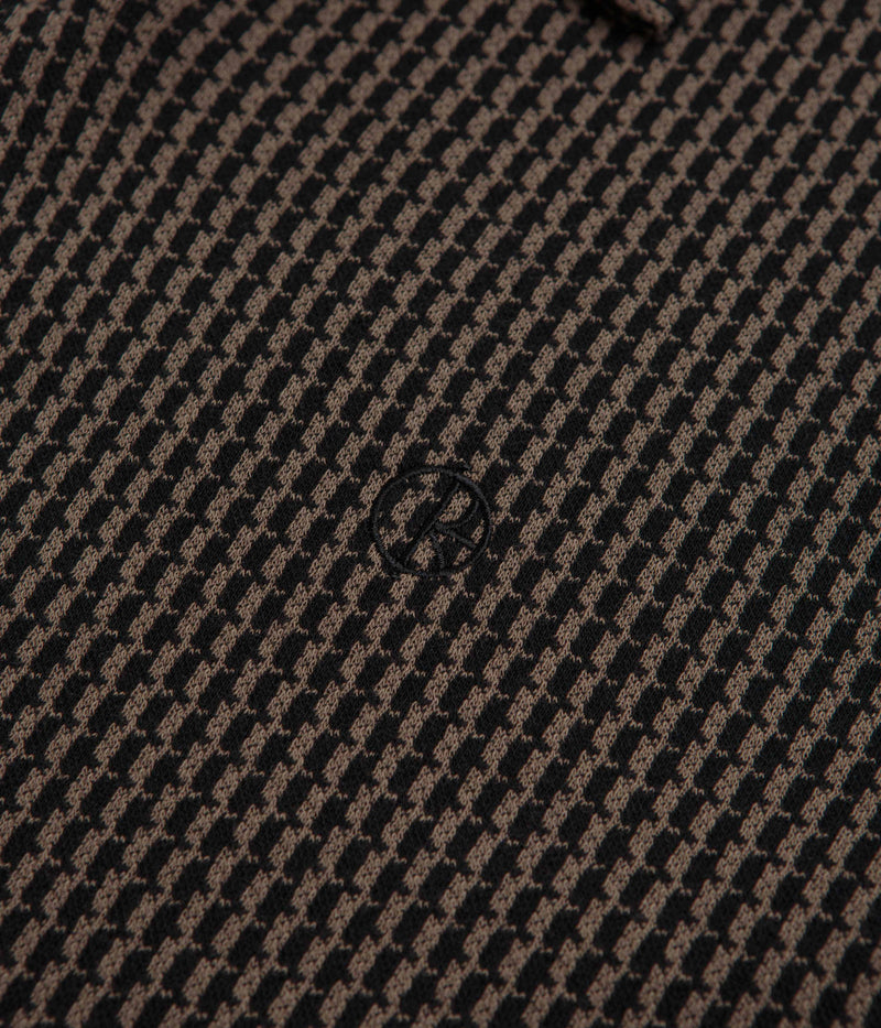 Polar Boucle Serge Polo Shirt in Brass and Black
