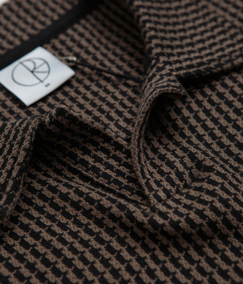 Polar Boucle Serge Polo Shirt in Brass and Black