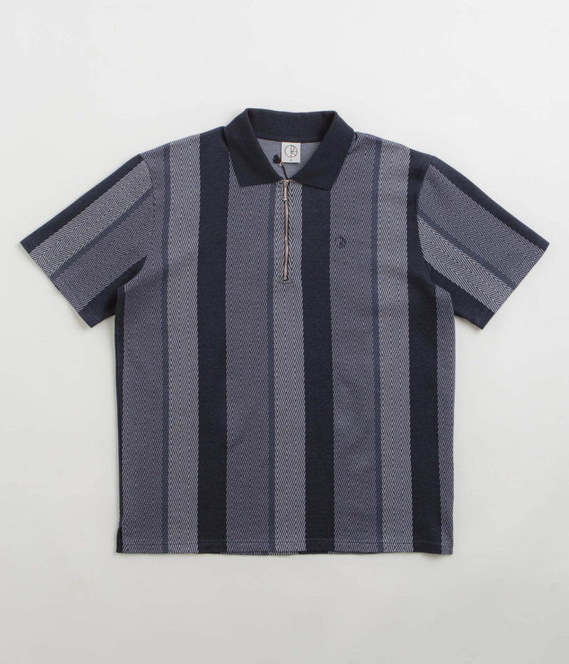 Polar Herringbone Jacques Polo Shirt in Blue