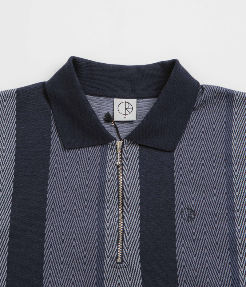 Polar Herringbone Jacques Polo Shirt in Blue