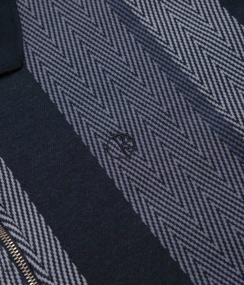 Polar Herringbone Jacques Polo Shirt in Blue
