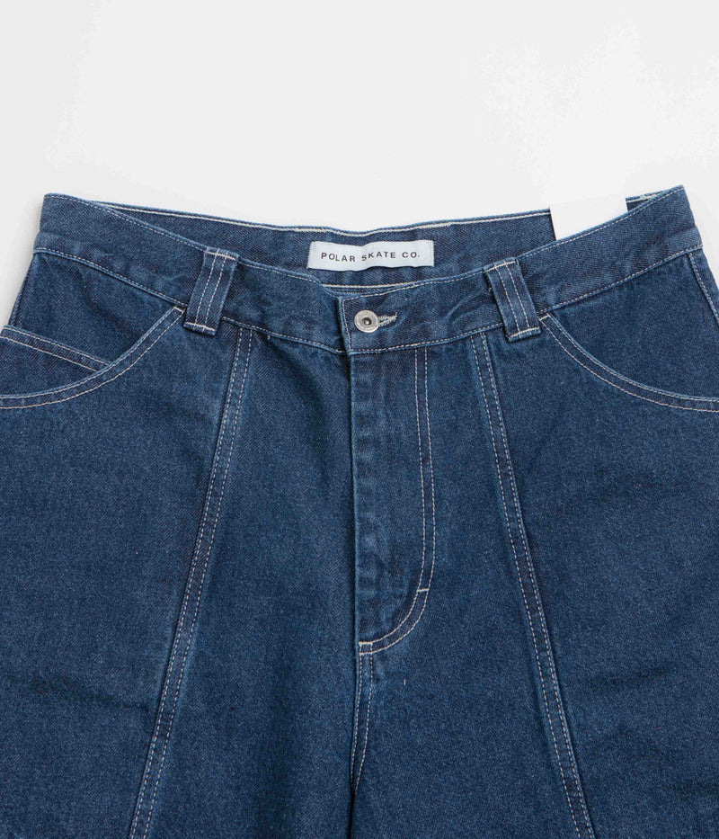 Polar Jiro Shorts in Dark Blue and White Stitching