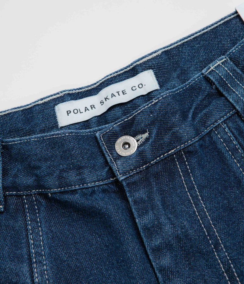 Polar Jiro Shorts in Dark Blue and White Stitching