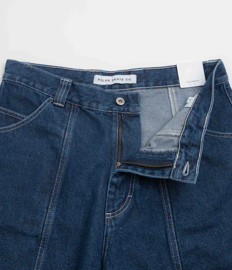 Polar Jiro Shorts in Dark Blue and White Stitching