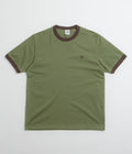 Polar Ringer T-Shirt in Army Green and Brown