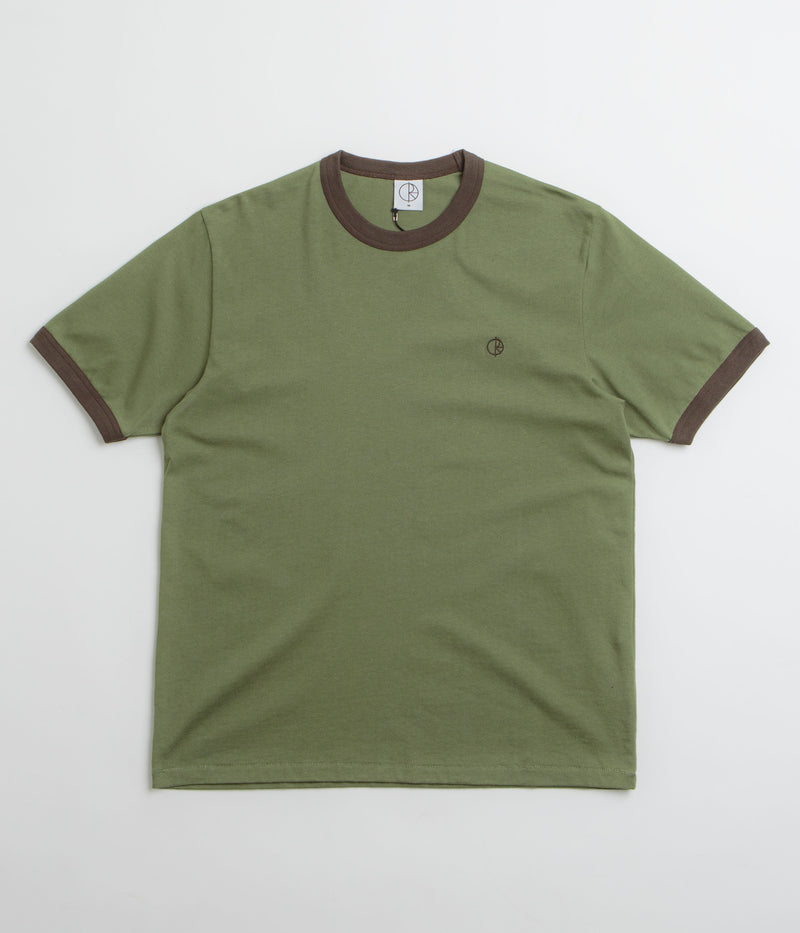 Polar Ringer T-Shirt in Army Green and Brown