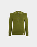 Polo Shirt in Matcha Green Cotton And Silk