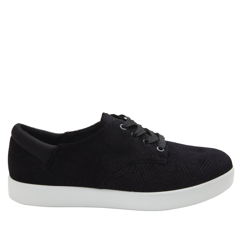 Poly Black Velvet Snake Shoe | Alegria Shoes