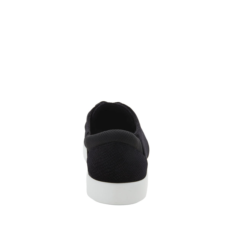 Poly Black Velvet Snake casual shoe on Comfort Athleisure outsole, with stain-guarded vegan textile upper for added flair.  POL-7904_S3