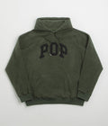 Pop Trading Company Arch Hoodie in Duffel Green