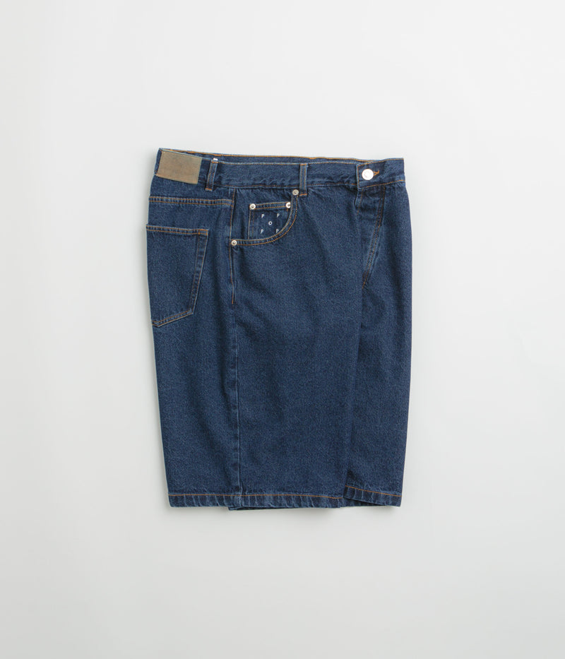 Pop Trading Company DRS Denim Shorts in Rinsed Denim