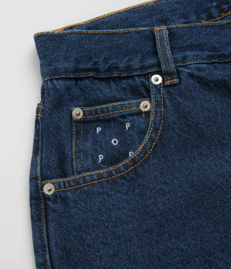 Pop Trading Company DRS Denim Shorts in Rinsed Denim