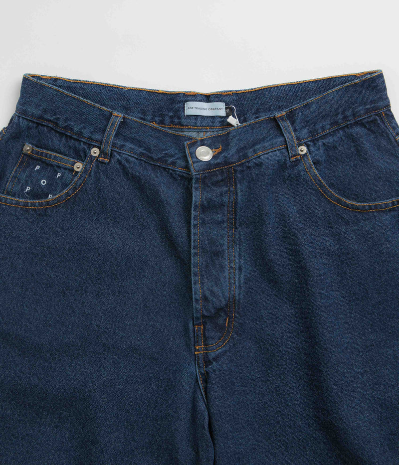Pop Trading Company DRS Denim Shorts in Rinsed Denim