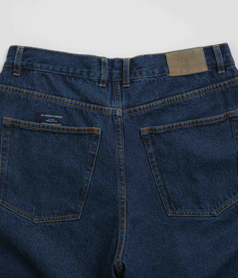 Pop Trading Company DRS Denim Shorts in Rinsed Denim