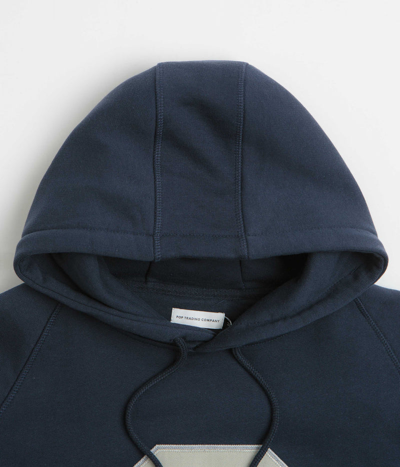 Pop Trading Company Football Hoodie in Navy