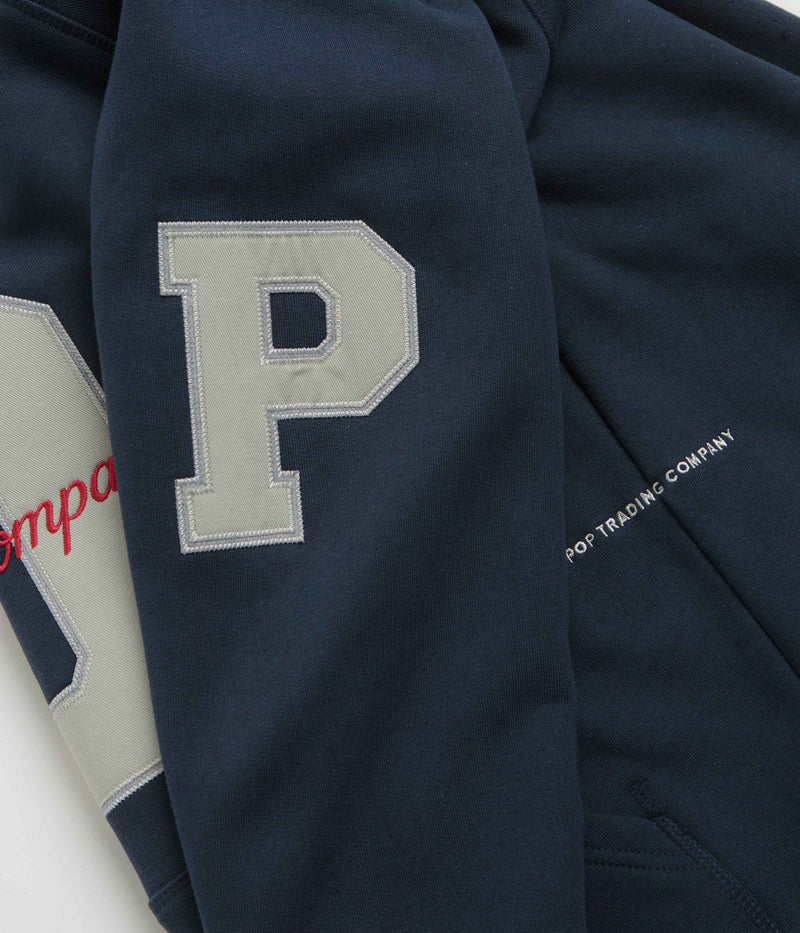 Pop Trading Company Football Hoodie in Navy