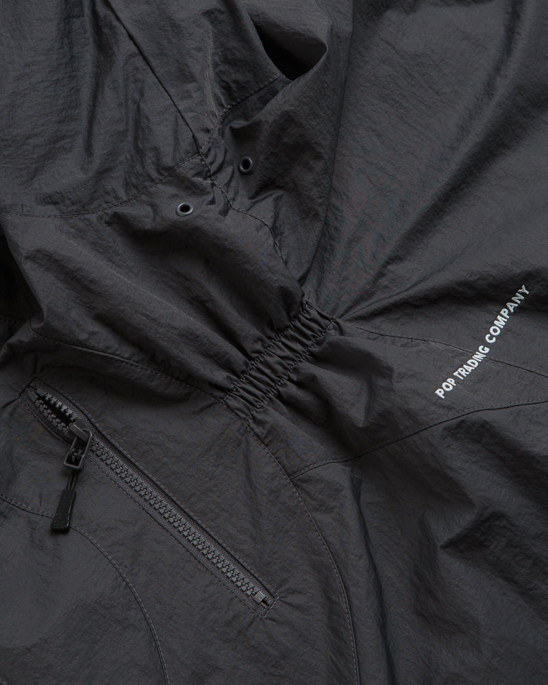 Pop Trading Company Hooded O Jacket in Charcoal