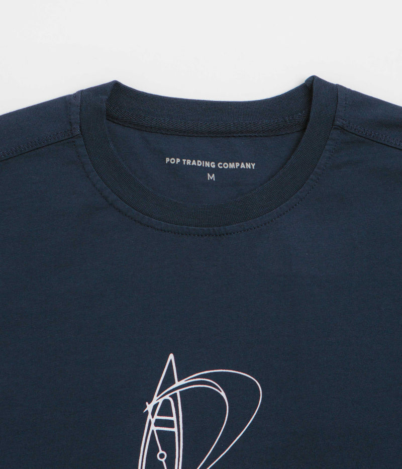 Pop Trading Company Nautical T-Shirt in Navy